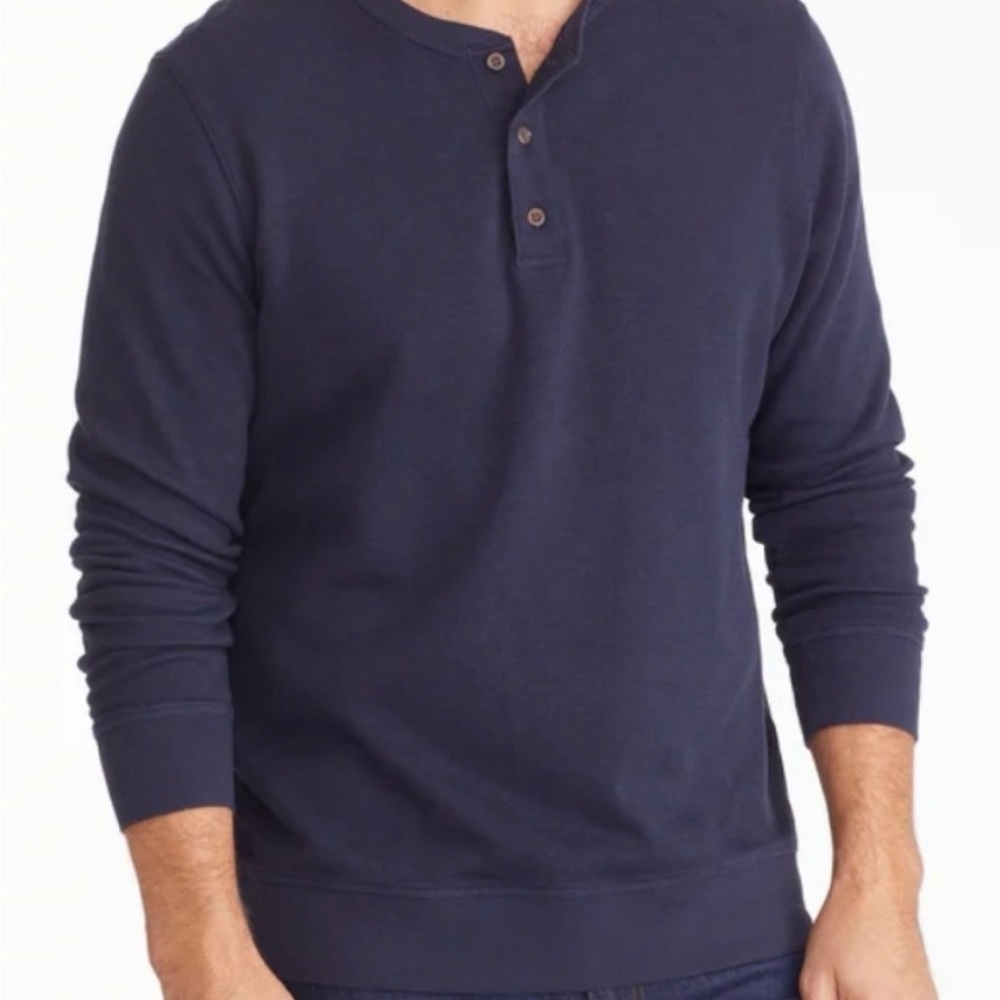Untuckit Navy Henley Long Sleeve Shirt XL